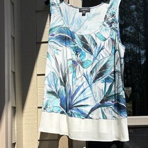 Karen Kane Tropical Print Tank Top - 1X